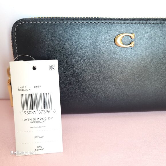 COACH Slim Accordion Smooth Leather Wallet – Black color ⭐ - Picture 16 of 16